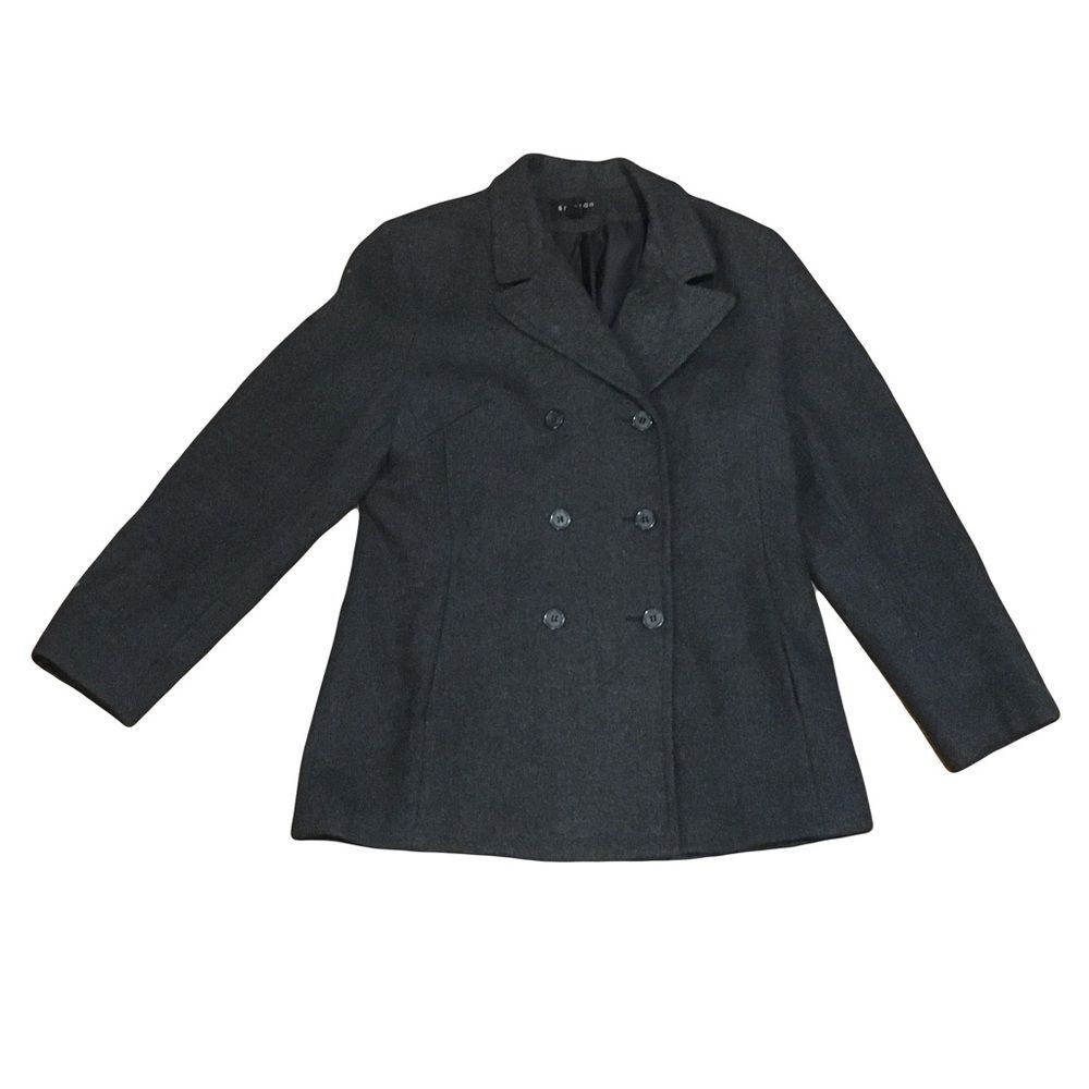 Braetan Medium Grey Gray Peacoat Coat Jacket 6 buttons pockets